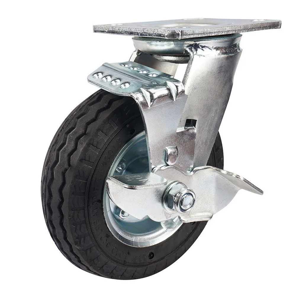 8''penumatic casters with brake