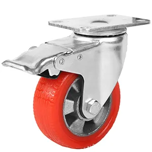 plate swivel with brake Silica gel high temperature resistant caster