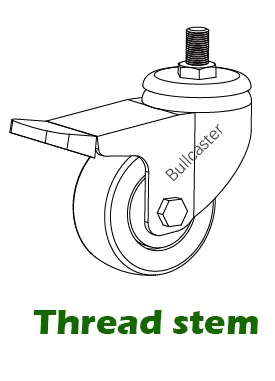 Bullcaster thread stem mount caster