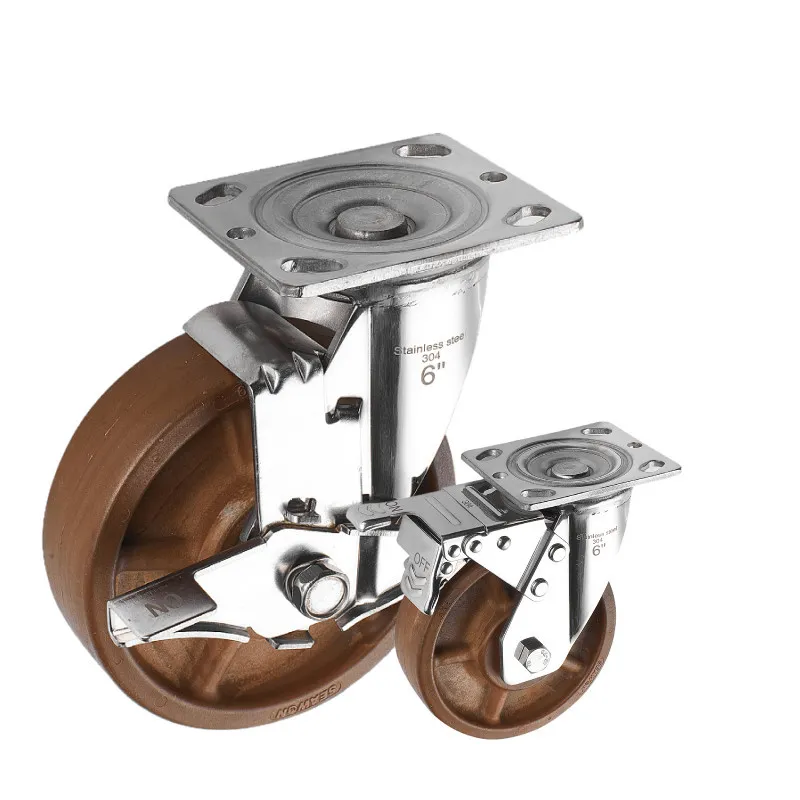 عجلات فينولية من الفولاذ المقاوم للصدأ مقاس 6 بوصات