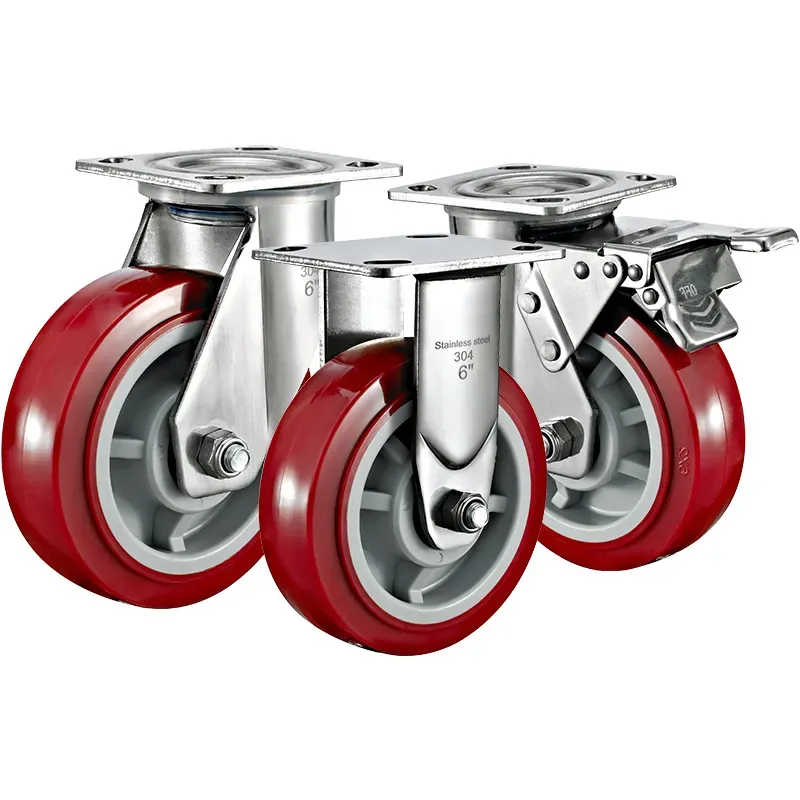 عجلة العجلات المصنوعة من الفولاذ المقاوم للصدأ من البولي يوريثان