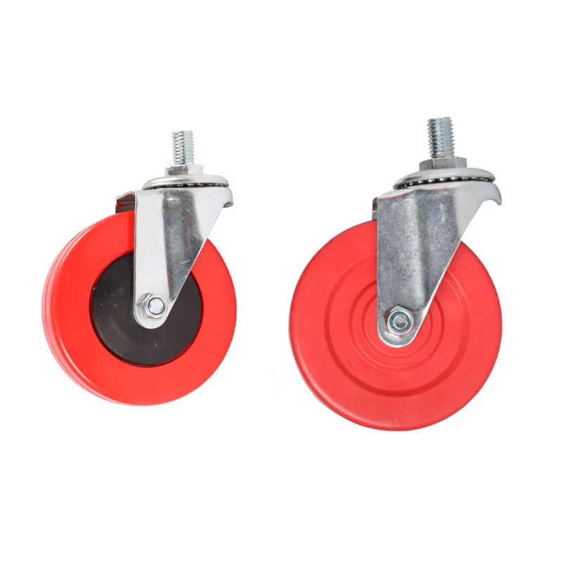 Red-color-PVC-shop-trolley-wheels