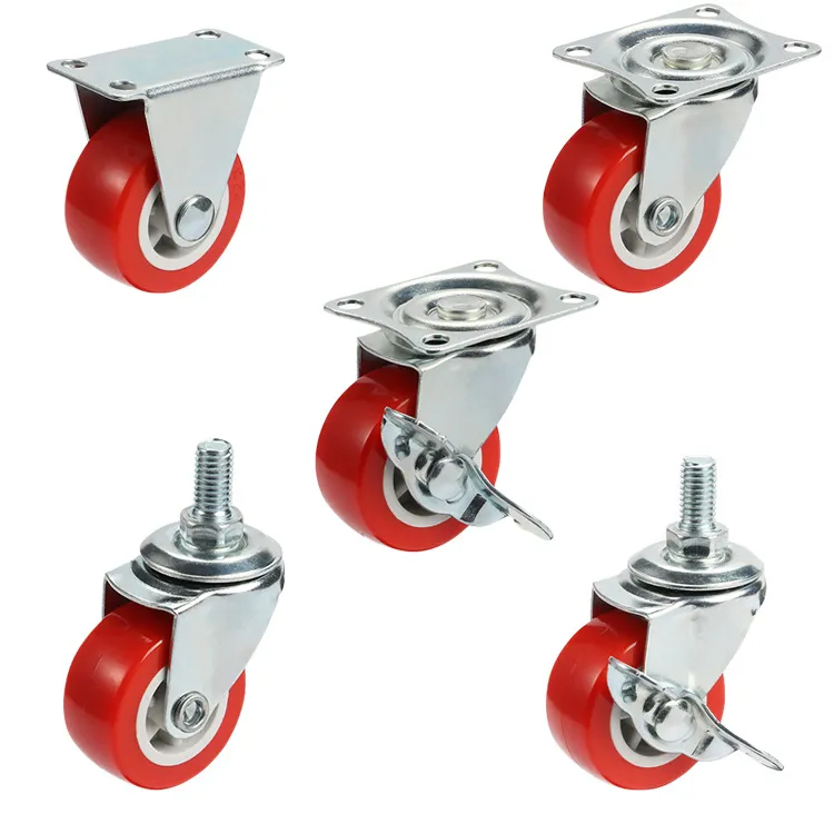 2'' Red color small PVC casters