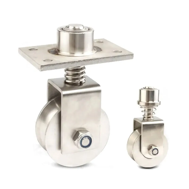 stainless-steel-Spring-Load-Groove-caster-Wheel